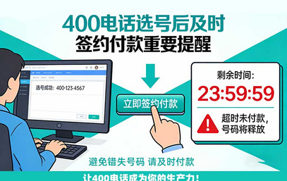 关于400电话选号后及时签约付款的重要提醒