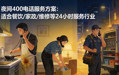 夜间400电话服务方案：适合餐饮/家政/维修等24小时服务行业