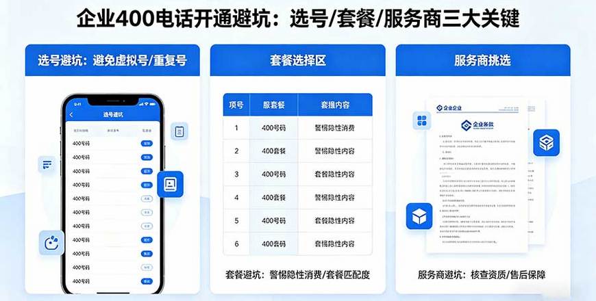 企业400电话开通避坑：选号/套餐/服务商三大关键