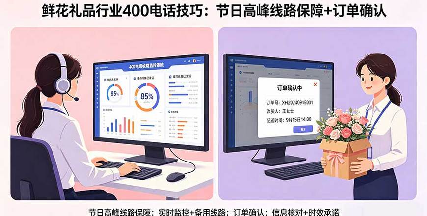 鲜花礼品行业400电话技巧：节日高峰线路保障+订单确认