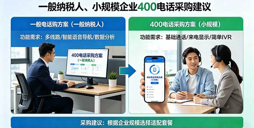 一般纳税人、小规模企业400电话采购建议